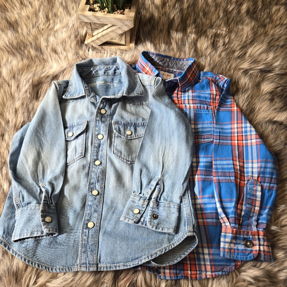 Cat & Jack/Baby Gap Button down Tops sz 4T/4/5T